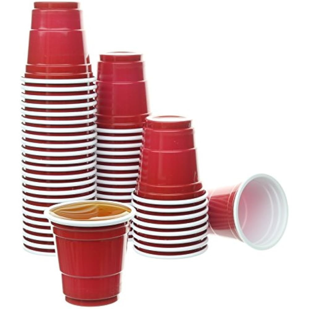 Mini Kitchen & Dining Features Red Disposable Shot Glasses Plastic Cups