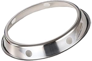 IEUYO Universal Wok Ring Stand - Sturdy Stainless Steel Support for Woks, Fits Most Home Kitchens & Restaurants, Top Diameter: 7.7 in/Bottom Diameter: 9.8 in 1-Pack