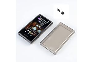 AUDIOPARTNER Soft Transparent Protective Shell Skin Case Cover for Sony Walkman NW-A306 NW-A307 NW-A300 Series with Dust Plug (Clear Black)