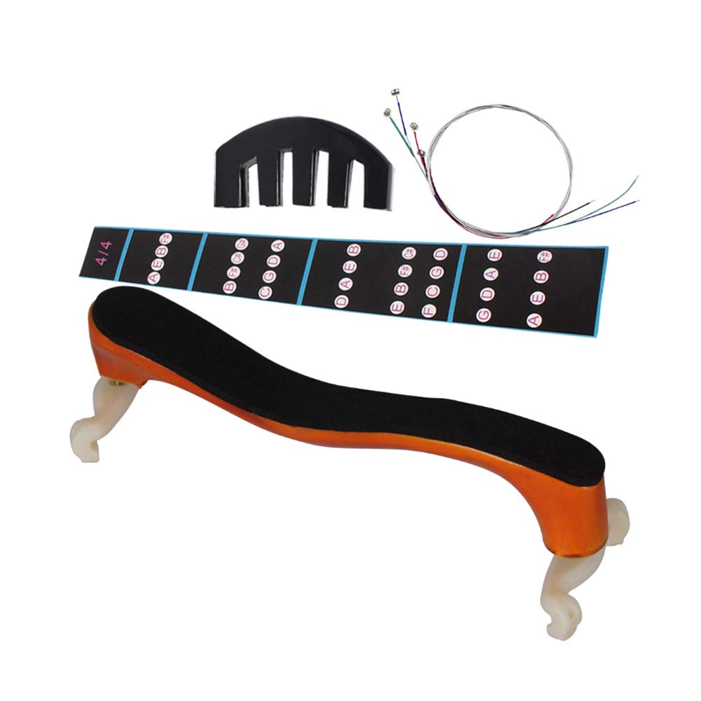 Drfeify Violin Shoulder Rest, Professional 4/4 Violin Shoulder Rest String Mute Fretboard Sticker Set