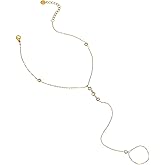 RATVIU Toe Anklets for Women 18K Gold Plated Toe Ring Anklets Dainty Cross Heart Beads CZ Ankle Bracelet Waterproof Beach Barefoot Sandals Foot Chain Jewelry