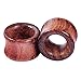 Longbeauty Pair Vintage Brown Natural Wood Hollow Tunnels Ear Plugs Stretcher Gauges 16MM