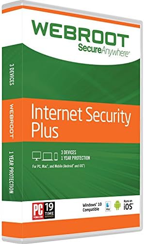 Webroot Internet Security Plus | 2017 | 3 PC's | 1 Year Subscription | Keycard- No Disc