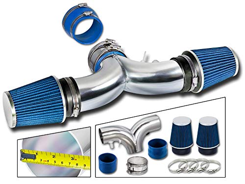 Rtunes Racing Short Ram Air Intake Kit + Filter Combo BLUE Compatible For 94-96 Impala SS / 94-96 Caprice 4.3L/5.7L V8 Dual (with 2 Filters) ...