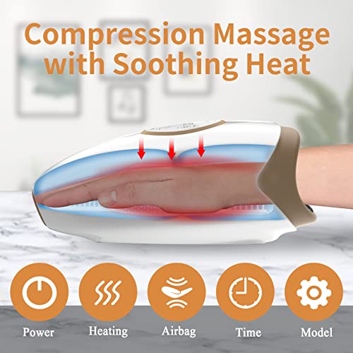 Ezencon Electric Hand Massager with Heat, Rechargeable Finger Massager