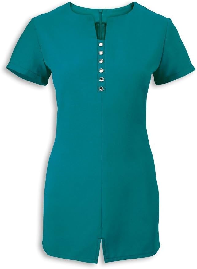 Ladies Crystal Cascade Feature Neck Beauty Salon Spa Therapist Work Wear Tunic