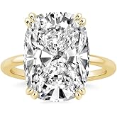 Effinny 6.0ct Elongated Cushion Cut Engagement Ring for Women,14K Gold Plated 925 Sterling Silver Promise Ring