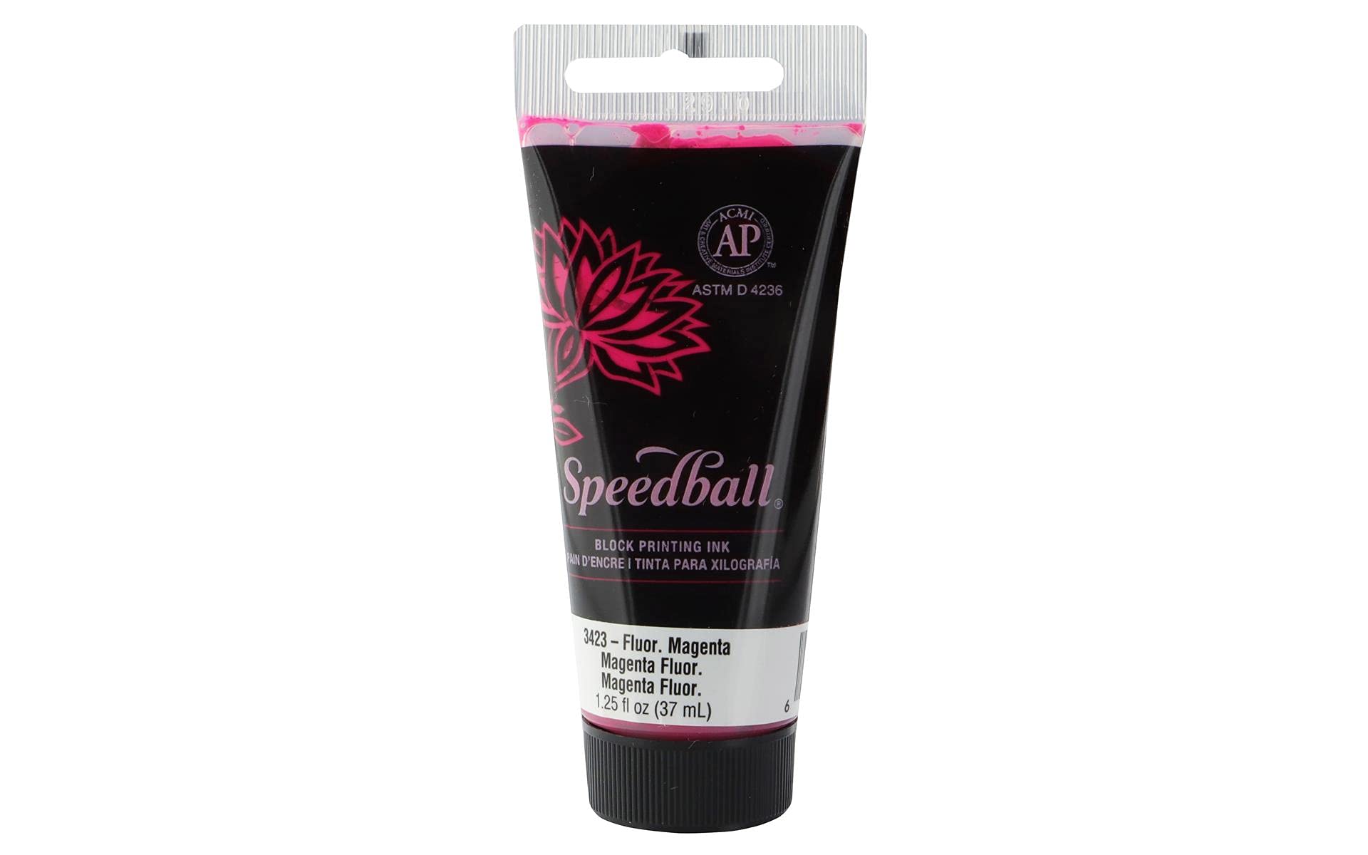 Speedball 37ml 1.25oz Water-Soluble Block Ink Fluorescent Magenta, Block Print, Lino Print, Screen Printing, for Artists Kit