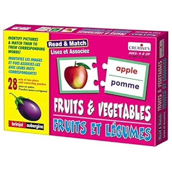 StonKraft Fruits & Vegetables (French) | Learn French | Learning Games | Educational Games & Toys | Matching Games for Kids & Toddlers