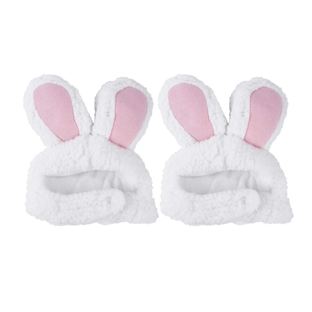 POPETPOP 2pcs Easter Pet Hat Plush Bunny Rabbit Ears Cap Headband Headgear Headdress for Cats Small Dogs Costume Cosplay