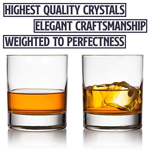 Old Fashioned Whiskey Glass Set, Premium Scotch Glasses, Rocks Style Glassware for Bourbon and Cocktails, Set of 6
