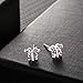 Buyless Fashion Girls Butterfly Birthstone Stud Earrings Cubic Zirconia Jewelry - E124BBMAR