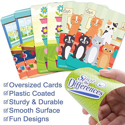 BenBen Flash Cards for Toddlers 2-4 Years, 100 Cards, Pre-K Sight Words Learning Cards: Alphabet ABC, Numbers, Colors & Shapes, Bonus Spot The Differences Card Game for Kids, Jumbo Size