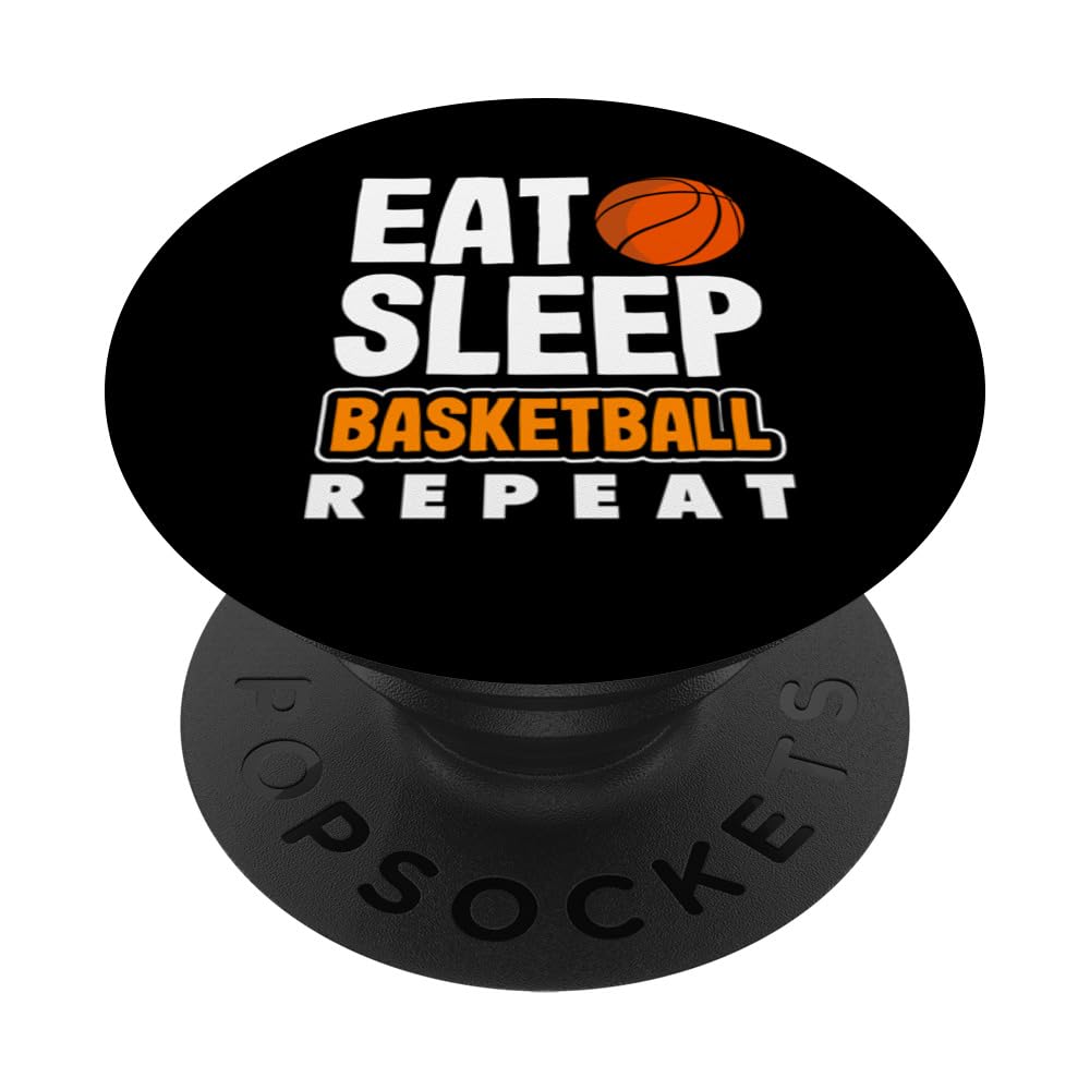 Funny Eat Sleep Basketball Repeat Basketball Player PopSockets Swappable PopGrip