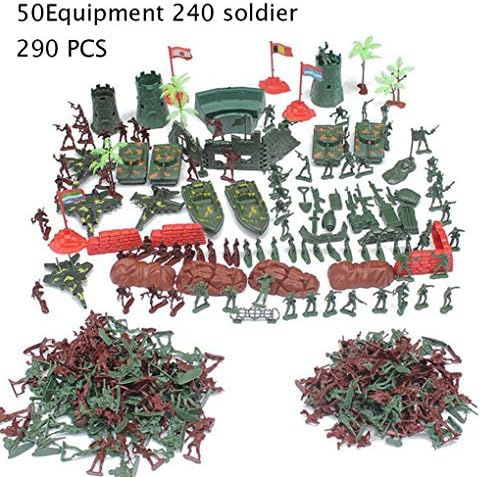 Soldier Toys 290 Pcs Plastic Model Army Military Chess For Puzzle Simulated Table War (Attention: Not Exquisite Quality)