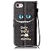 Urberry Iphone 7 Wallet Case, Blue Cat Eyes Case for Iphone 7, Shock-proof Case with a Free Screen Protector