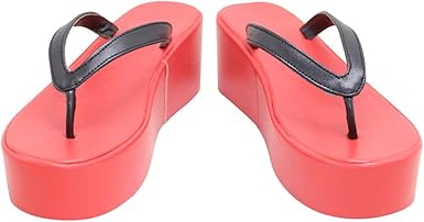 orange platform flip flops