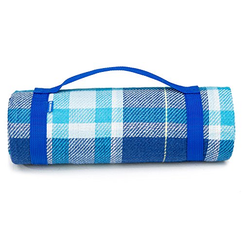 YONOVO Outdoor Water-Resistant Acrylic Picnic Blanket for Camping Beach Outdoor (Blue-A-1.5M)