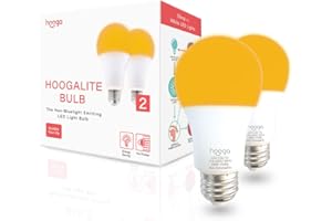 hooga Sleep Light Bulb, Blue Light Blocking Amber Night Light. 1600K Sleep Aid Emits Only 0.06% Blue Light for Healthy Sleep. Baby Nursery Light. 7W LED, 45W Replacement 2-Pack