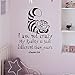 YINGKAI Alice in Wonderland Wall Decals Quotes Cheshire Cat I Am Not Crazy Living Room Vinyl Carving Wall Decal Sticker for Home Window Decoration