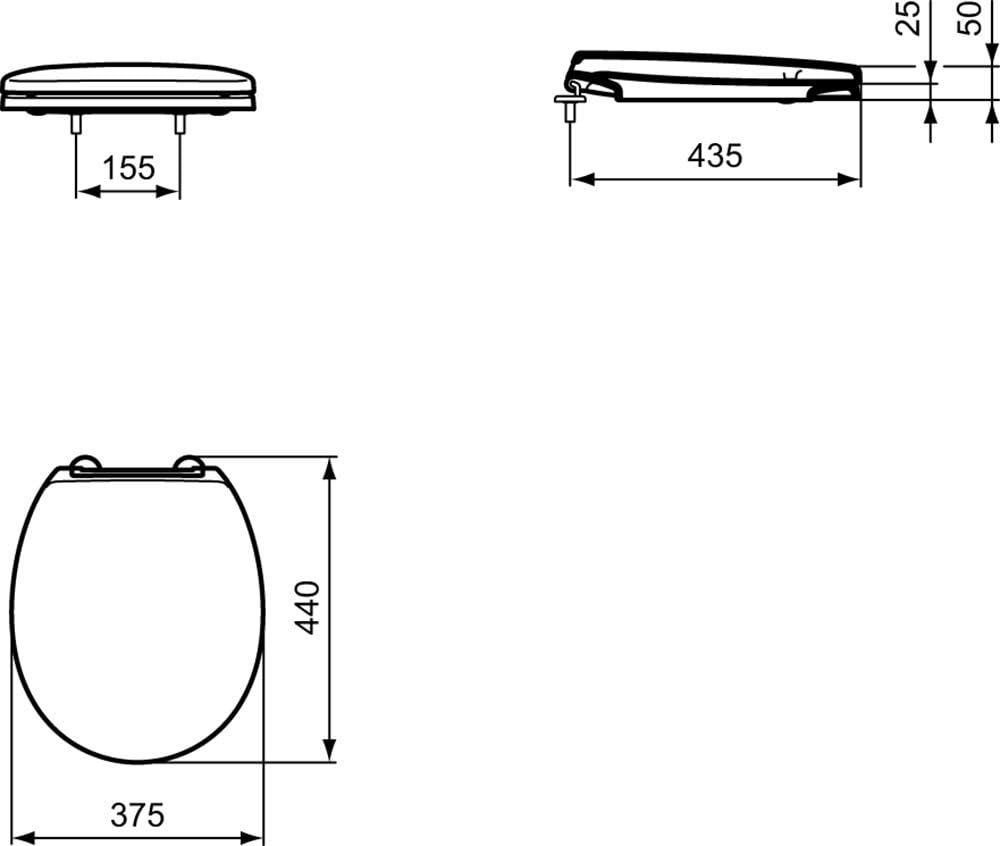 Armitage Shanks Contour 21 Toilet seat and Cover, Rounded Shape, Durable Toilet seat - Image 4