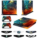Skins for PS4 Controller - Decals for Playstation 4 Games - Stickers Cover for PS4 Console Sony Playstation Four Accessories PS4 Faceplate with Dualshock 4 Two Controllers Skin -Green Fire