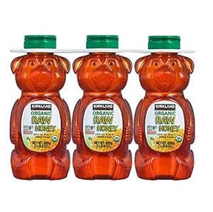 Image of Kirkland Signature Organic Raw Honey Bear, 24 oz, 3 ct