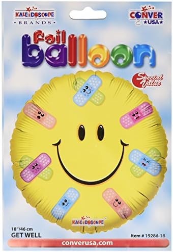 Conver USA 19286-18SP Smiley Band Aids Packed Balloon, 18", Multicolor