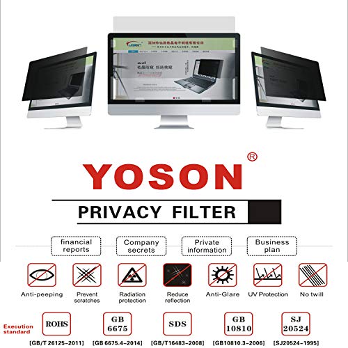 Privacy Screen Filter Info Protection for Widescreen Desktop Computer Monitors?Anti-Glare, Anti-Scratch, Blocks 95% UV Matte or Gloss Finish Privacy Filter Protector (16 inch Widescreen 16:9)