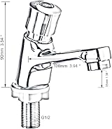 Jetcloud Pair Bathroom Sink Taps 1/2" Hot Cold Non-Concussive Self Closing view 5