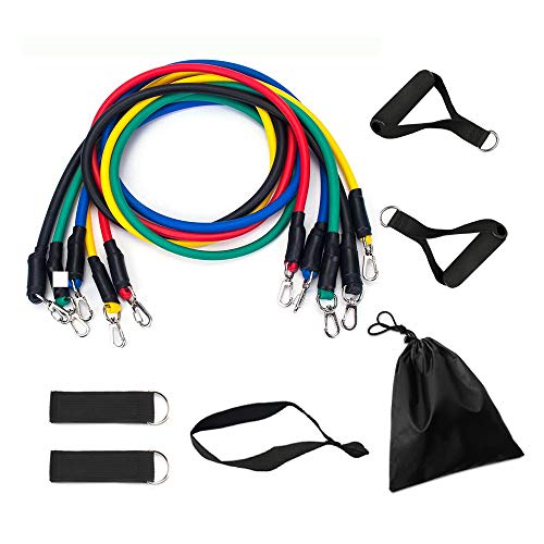 Resistance Bands Set with Stackable Exercise Bands,NonSlip Foam