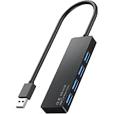 USB 3.0 Hub, 4-Port Multiple USB A Splitter for PC/Laptop/Desktop 0.8ft | (Not a Charger) Plug and Play USB Extender Hub for Mouse, Keyboard, Flash Drive, U Disk, Printer, Xbox, HDD &amp; More