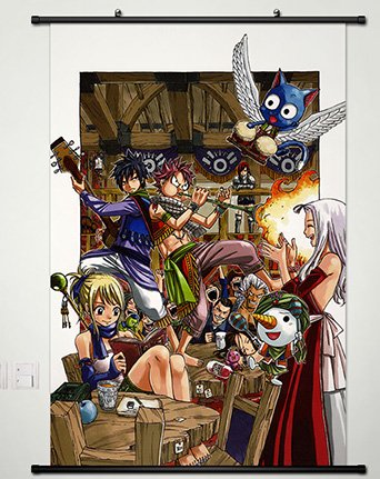 Wall Scroll Poster Fabric Painting For Anime Fairy Tail Key Roles 137