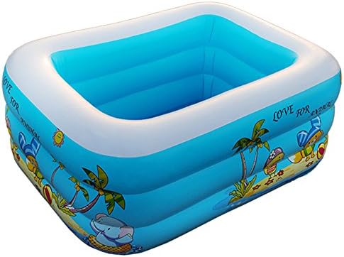 GANU Children Inflatable Pool Anti-slippery four-story square Swimming Pool Foldable Travel Air Shower Basin Seat Baths(For 0-3 Years) + air pump