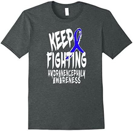 Mens Keep Fighting HYDRANENCEPHALY Awareness Awareness Shirt 3XL Dark Heather