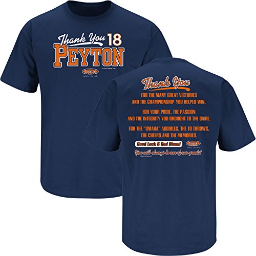 Denver Broncos Fans. Thanks Peyton. Peyton Manning Tribute Navy T Shirt (Adult & Youth Sizes)
