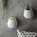 MyGift Set of 2 Golf Ball Inspired White Small Freestanding/Wall Mounted Ceramic Decor Plant Display Vase Pots