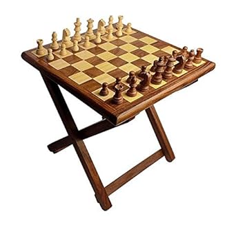 Craftatoz Chess Wooden Table Chess, 12-inch(Multicolour)