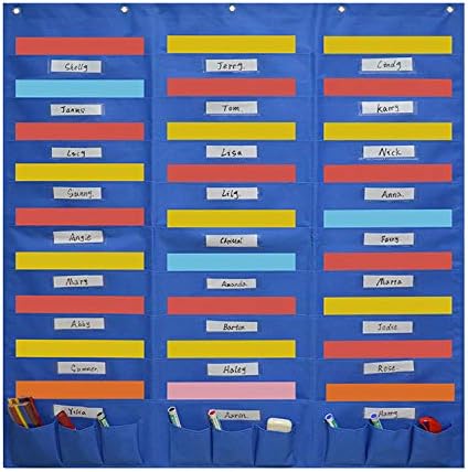Hanging File Organizer Pocket Chart, Wall File Organizer Folder with 27 File Pockets+9 Small Pockets,Heavy Duty Storage Pocket Chart