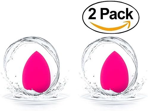 Angel Cosmetic Beauty Sponge Blender - Waterdrop Makeup Blender Set-Latex Free For Powder, Cream or Liquid Application,Pack of 2,Pink