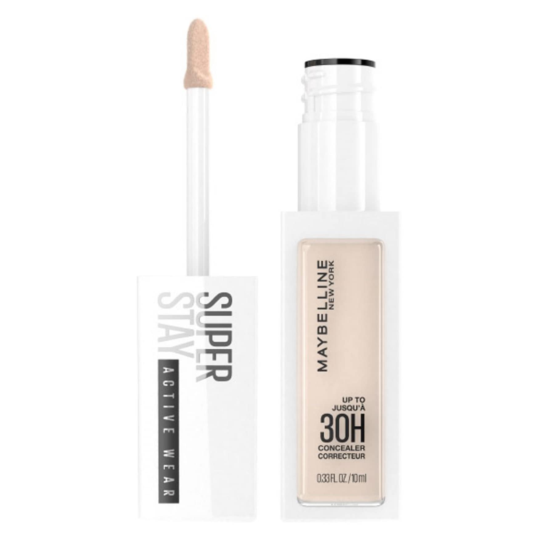 Maybelline L'Oreal SuperStay Active Wear Concealer, Up to 30H, full coverage, matte, 10, Fair Off White