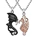 SOMEN TUNGSTEN His & Hers Stainless Steel Black Rose Gold Angle Devil Wings Combine Heart, Pendant Necklace