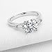 espere Sterling Silver 2 Carat CZ Baguette Round Solitaire Engagement Ring Bridal Wedding Jewelry