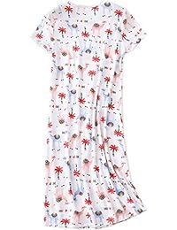Luckytung Camisón de dormir de algodón para dama