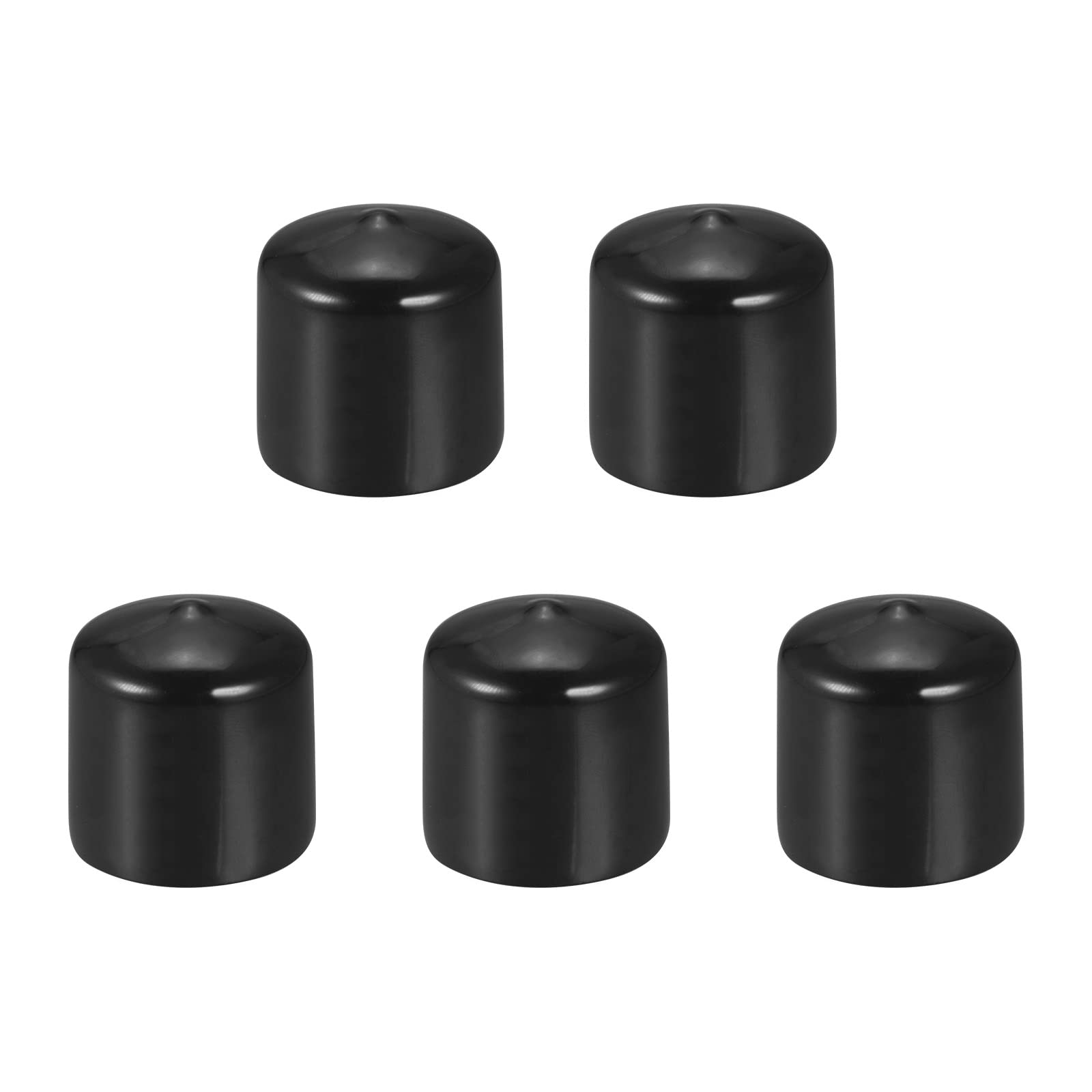 DMiotech 5 Pack 36mm ID Black Screw Thread Protectors Rubber End Caps Bolt Covers for Screw Bolt Furniture Pipe