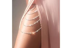 REETAN Leg Jewelry Thigh Rhinstone Body Chain for Women