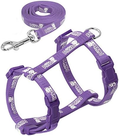 CELLTEK Escape Proof Cat Harness and Leash - Adjustable Cat Walking Harness Nylon Strap Collar with Leash (Purple)