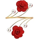 Gold Camellia Flower Upper Arm Cuff for Women Open Adjustable Upper Arm Bangle Coil Swirl Armlet Armband Minimalist Jewelry Statement Party Jewelry