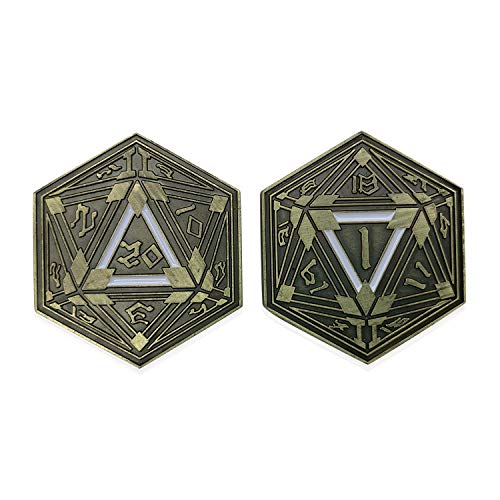 Norse Foundry Large 45mm Gold Plated Metal Crit / Fail Coin RPG D&D Critical Fumble Novelty