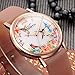 Bosymart Women's Silicone Strap Printed Floral Fashion Casual Quartz Wrist Watch